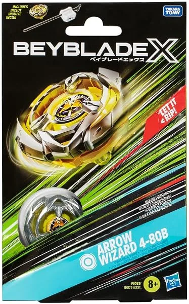 Beyblade X, Pião, Arrow Wizard 4-80B - Conjunto de Brinquedo Tipo Equilíbrio