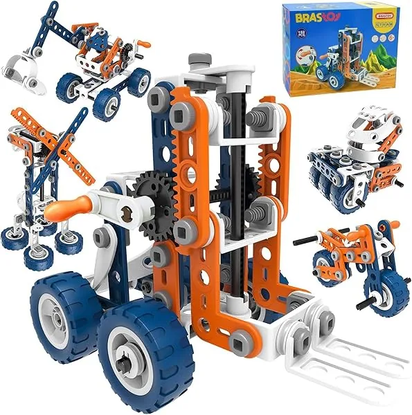 Brastoy Blocos de Construção, Conjunto de Aprendizagem STEM Infantil, 152 peças