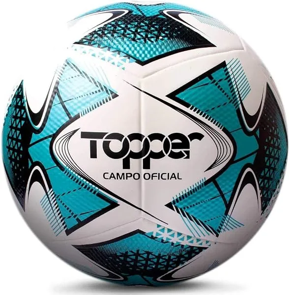 Bola de Futebol de Campo Slick 22 Azul, Branco e Preto, Topper
