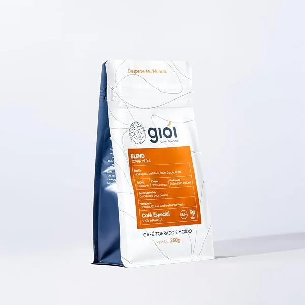Giói Café Especial, 100% Arábica, Torrado e Moído, 84+ (250 g, Blend Média)