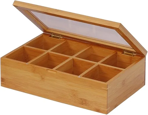 Oceanstar TB1323 Caixa de Chá em Bambu com Divisórias, 30 cm