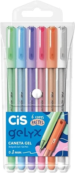 CiS Gelyx Caneta Gel – Estojo com 6 unidades – Pastel