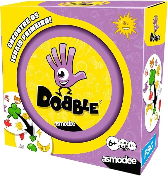 Asmodee, Dobble, Jogo de Cartas 5 em 1 para 2 a 8 Jogadores