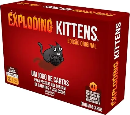 Asmodee, Exploding Kittens, Jogo de Cartas, 2 a 5 jogadores, 8+ anos