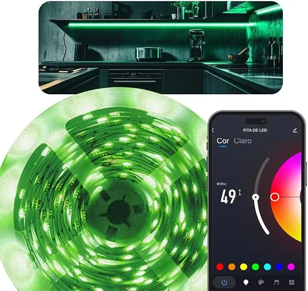 Fita LED AGL Wi-Fi 5M – Iluminação Inteligente com 16 Milhões de Cores