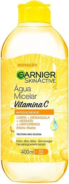 Água Micelar Garnier Uniform & Matte Antioleosidade Vitamina C 400ml