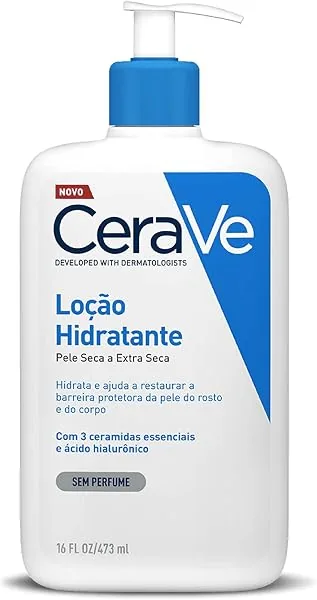 CeraVe Loção Hidratante Corporal com Ácido Hialurônico e Ceramidas, Textura Fluida