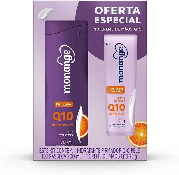 Kit Monange Q10 Hidratante 200 ml + Creme de Mãos 75 g
