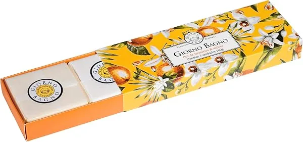 Kit sabonete em barra, Giorno Bagno, Flor de Laranjeira e Vetiver, 3x100g