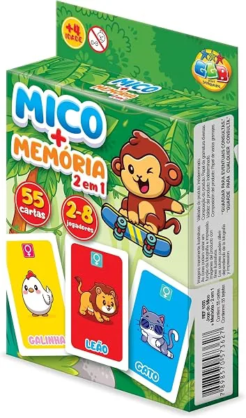 GGB Jogo Infantil 2 em 1 Mico e da Memória