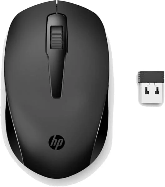 Mouse Sem Fio HP 150 - Sensor óptico de 1600 DPI, Conexão 2,4 GHz com Receptor USB, Design Ambidestro