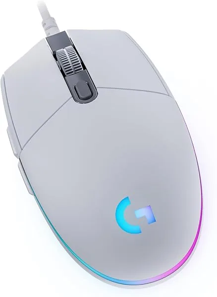Mouse Gamer Logitech G203 LIGHTSYNC RGB, 6 Botões Programáveis e Até 8.000 DPI - Branco