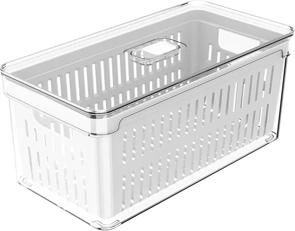 Ou Organizador de Geladeira com Cesto 5 L, Linha Clear Fresh, Natural