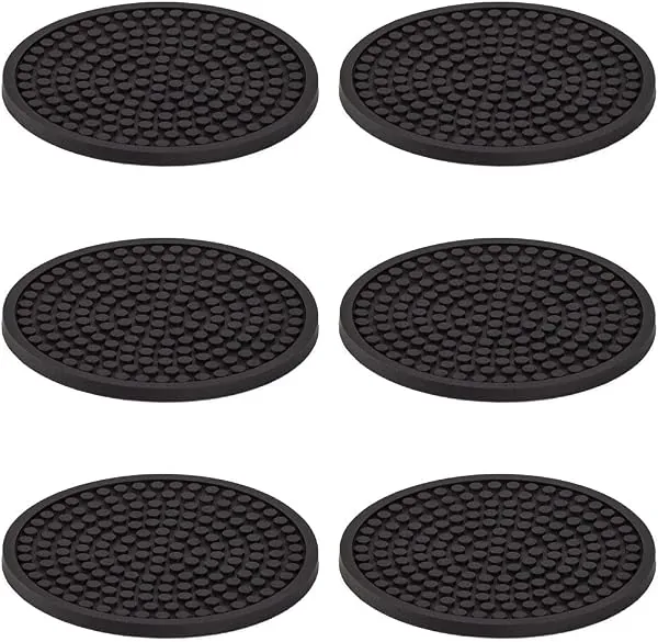 Porta Copos Liso Sem Logo Emborrachado 6 Unidades (Preto)