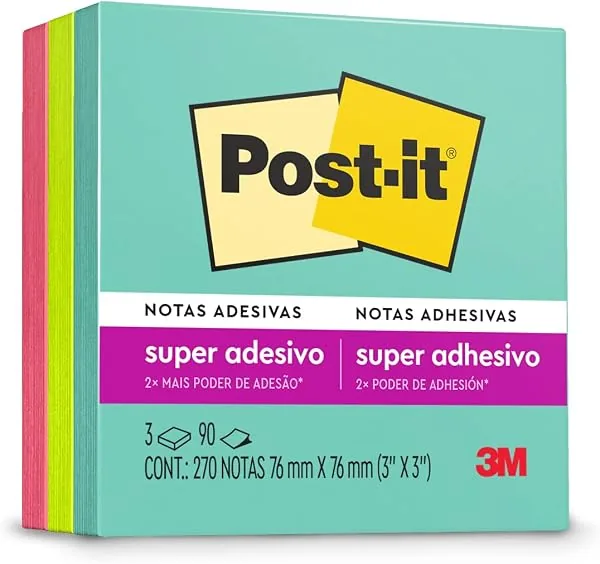 POST-IT 3M Bloco de Notas Adesivas Coleção Supernova Neon 270 Folhas