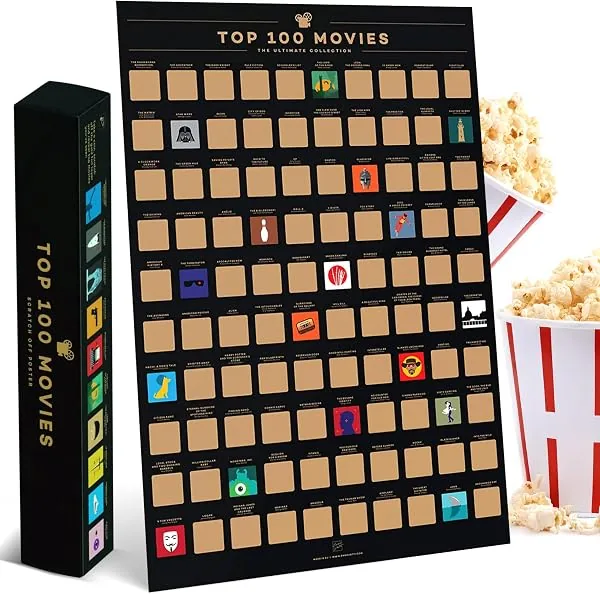 Enno Vatti Pôster de raspadinhas dos 100 melhores filmes, 42 x 59 cm