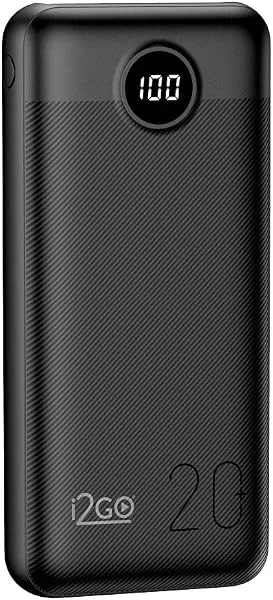 i2GO PRO Carregador Portátil 20000mAh, Power Delivery 20W, 2 USB + USB-C