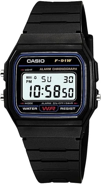 Relógio Casio Digital Vintage Unissex F-91W-1DG