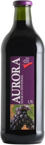 Suco de Uva Integral Aurora Tinto, 1,5 L, em Vidro