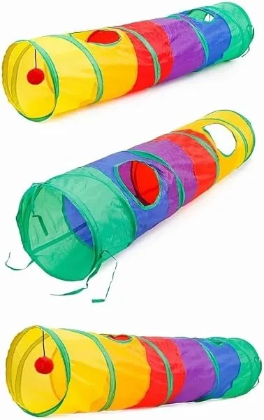Brinquedo Interativo para Gatos Pets Túnel Labirinto Colorido