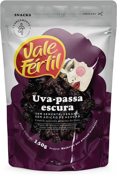 Vale Fértil Uva-Passa Escura Sem Semente Sachê 150 g