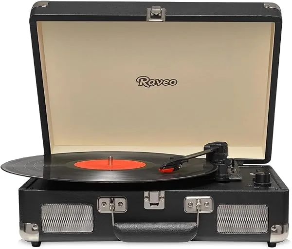 Vitrola Chrome Black Toca-Discos com Bluetooth, USB e Alto-Falantes Embutidos