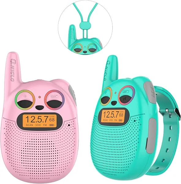 QNIGLO Q136 Walkie Talkie Infantil, 22 canais FRS, alcance de mais de 2 km