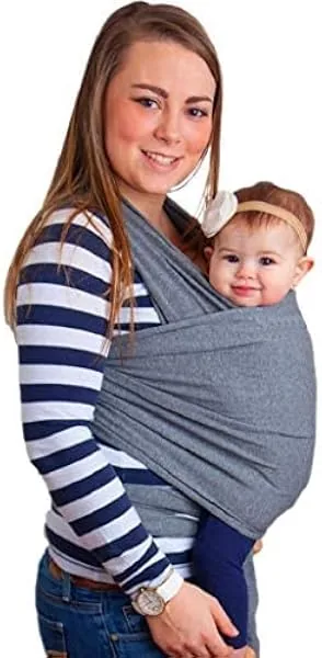 Wrap Sling Carregador de Bebê em Malha de Algodão, Tecido Único